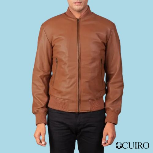 Men’s Shane Brown Leather Bomber Jacket Men’s Shane Brown Leather Bomber Jacket
