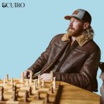 Men’s Shearling Leather Brown Bomber Jacket