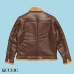 Men’s Shearling Leather Brown Bomber Jacket