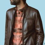 Men’s Thompson Brown Leather Moto Jacket