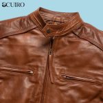 Men’s Thompson Whiskey Brown Leather Moto Jacket