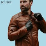 Men’s Thompson Whiskey Brown Leather Moto Jacket