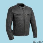 Men’s Turbine Motorcycle Perforated Black Leather Jacket