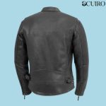 Men’s Turbine Motorcycle Perforated Black Leather Jacket
