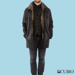 Men’s Vintage 90’s Leather Black Sherpa Coat
