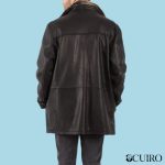 Men’s Vintage 90’s Leather Black Sherpa Coat