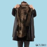 Men’s Vintage 90’s Leather Black Sherpa Coat
