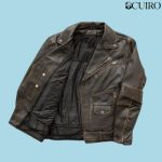 Men’s Wrath Motorcycle Brown Leather Jacket