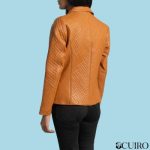 Women’s Cora Quilted Brown Leather Blazer