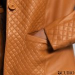 Women’s Cora Quilted Brown Leather Blazer