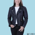 Women’s Ebony Quilted Black Biker Leather Jacket