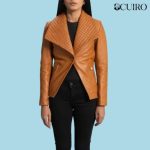 Women’s Lee Tan Brown Leather Blazer