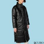 Women's Oversized Faux Black Leather Puffer Jacket - Image 4