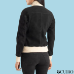 Women’s Sasha A1 Black Suede Bomber Jacket