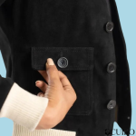 Women’s Sasha A1 Black Suede Bomber Jacket