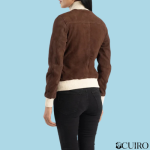 Women’s Sasha A1 Brown Mocha Suede Bomber Jacket