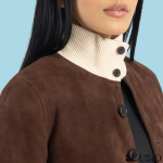Women’s Sasha A1 Brown Mocha Suede Bomber Jacket