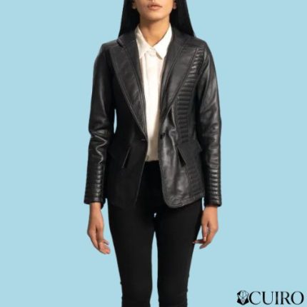 Women’s Selina Black Leather Blazer