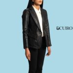 Women’s Selina Black Leather Blazer