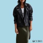 Women’s Urban Bliss Black Leather-Look Oversized Biker Jacket