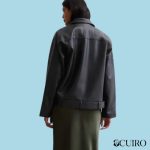 Women’s Urban Bliss Black Leather-Look Oversized Biker Jacket